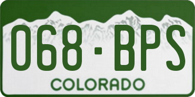 CO license plate 068BPS