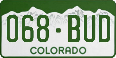 CO license plate 068BUD