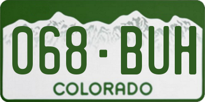 CO license plate 068BUH