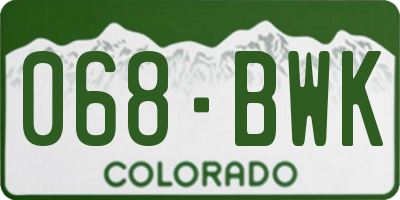 CO license plate 068BWK