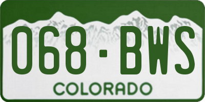 CO license plate 068BWS