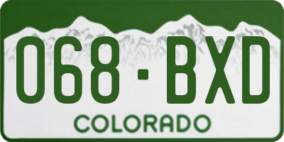 CO license plate 068BXD