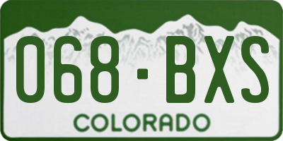 CO license plate 068BXS