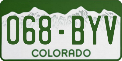 CO license plate 068BYV