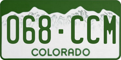CO license plate 068CCM