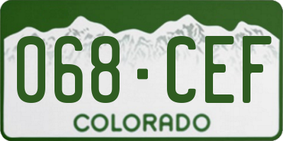 CO license plate 068CEF