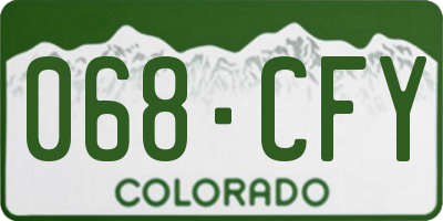 CO license plate 068CFY