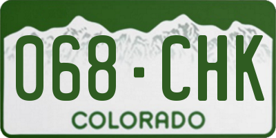 CO license plate 068CHK