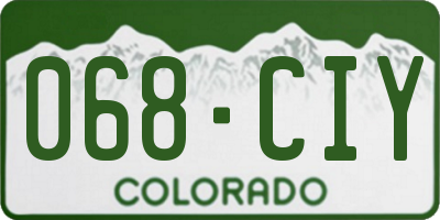 CO license plate 068CIY