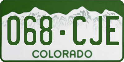 CO license plate 068CJE