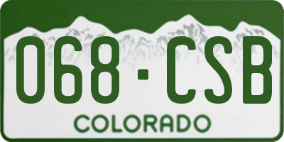 CO license plate 068CSB
