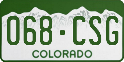 CO license plate 068CSG