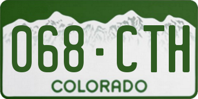 CO license plate 068CTH