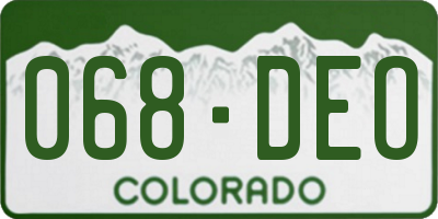 CO license plate 068DEO