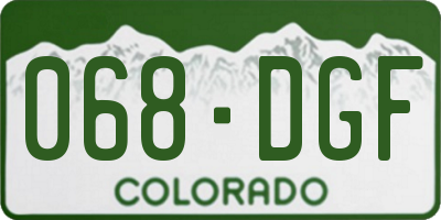 CO license plate 068DGF