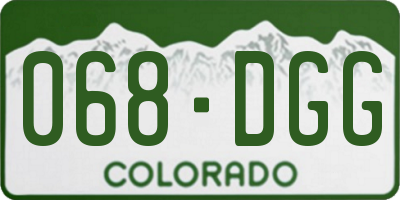 CO license plate 068DGG