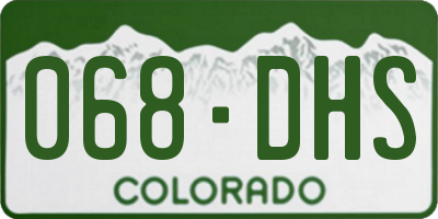 CO license plate 068DHS