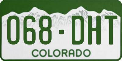 CO license plate 068DHT