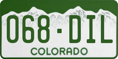 CO license plate 068DIL