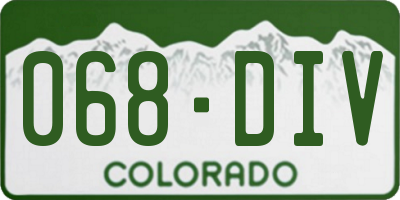 CO license plate 068DIV