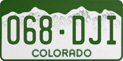 CO license plate 068DJI