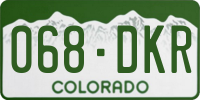 CO license plate 068DKR
