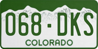 CO license plate 068DKS