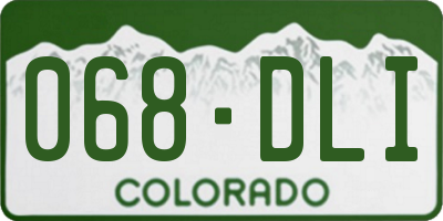 CO license plate 068DLI