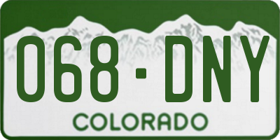 CO license plate 068DNY