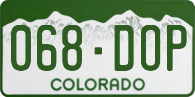 CO license plate 068DOP