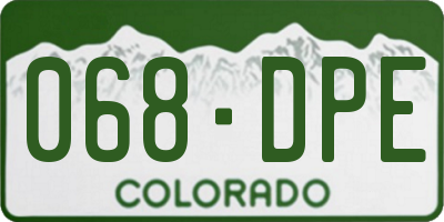 CO license plate 068DPE