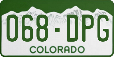 CO license plate 068DPG