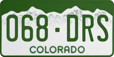 CO license plate 068DRS
