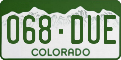 CO license plate 068DUE