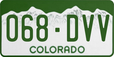 CO license plate 068DVV