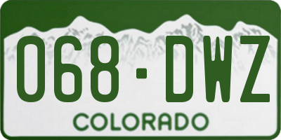 CO license plate 068DWZ