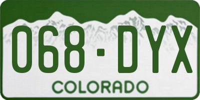CO license plate 068DYX