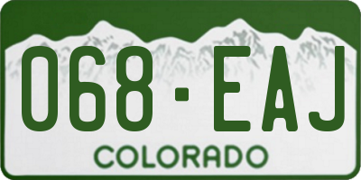 CO license plate 068EAJ