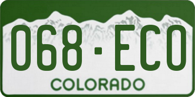 CO license plate 068ECO