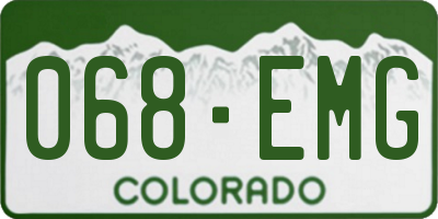 CO license plate 068EMG