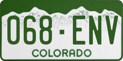 CO license plate 068ENV