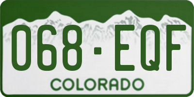 CO license plate 068EQF