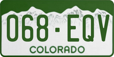 CO license plate 068EQV