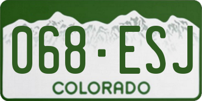 CO license plate 068ESJ