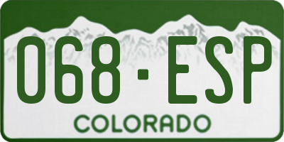 CO license plate 068ESP