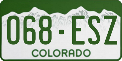 CO license plate 068ESZ