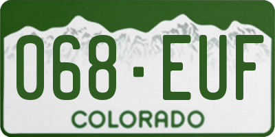 CO license plate 068EUF