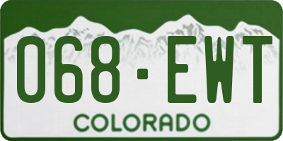 CO license plate 068EWT