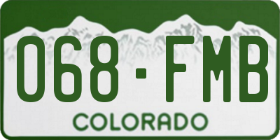 CO license plate 068FMB
