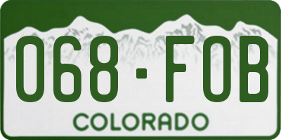 CO license plate 068FOB
